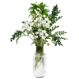 Botanik Ombre Ridged Glass Vase 34cm - Size: 34 x 16 x 16cm - Brown - Wilko - thumbnail 6