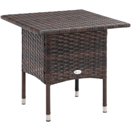 Outsunny Mixed Brown Rattan Side Table - Size: 50 x 50 x 47cm - Wilko - thumbnail 3