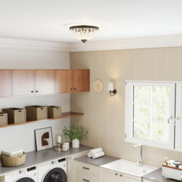 HOMCOM Black Chandelier Crystal Ceiling Light - Size: 13 x 40 x 40cm - Wilko - thumbnail 6