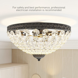 HOMCOM Black Chandelier Crystal Ceiling Light - Size: 13 x 40 x 40cm - Wilko - thumbnail 7