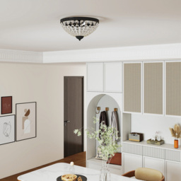 HOMCOM Black Chandelier Crystal Ceiling Light - Size: 13 x 40 x 40cm - Wilko - thumbnail 5