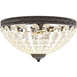 HOMCOM Black Chandelier Crystal Ceiling Light - Size: 13 x 40 x 40cm - Wilko - thumbnail 1