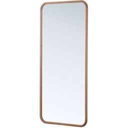Yearn Curved Corner Solid Oak Framed Full Length Mirror 180 x 80cm - Brown - Wilko