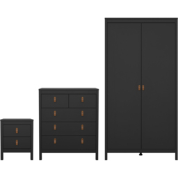 Florence Barcelona Matt Black 3 Piece Bedroom Furniture Set - Furniture To Go - Wilko - thumbnail 3