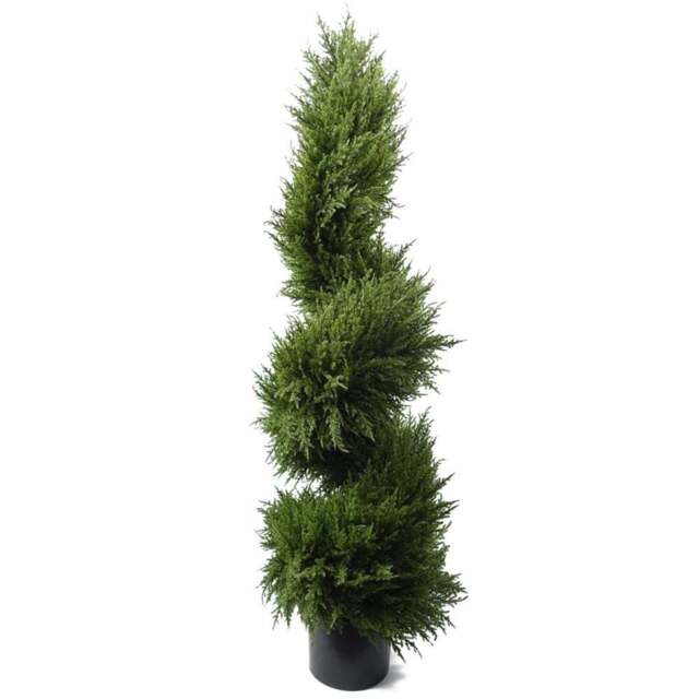 Botanik Artificial Spiral Cypress Topiary Tree 120cm - Size: 120 x 40 x 40cm - Green - Wilko