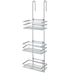 House of Home 3 Tier Silver Hanging Bathroom Caddy - Wilko