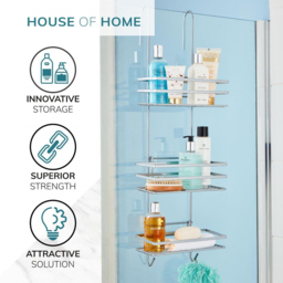 House of Home 3 Tier Silver Hanging Bathroom Caddy - Wilko - thumbnail 4