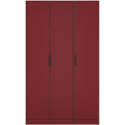Crowndale Hong Kong 3 Door Red Matt Tall Wardrobe Ready Assembled - Wilko - thumbnail 3