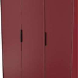 Crowndale Hong Kong 3 Door Red Matt Tall Wardrobe Ready Assembled - Wilko - thumbnail 6