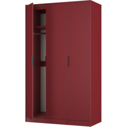 Crowndale Hong Kong 3 Door Red Matt Tall Wardrobe Ready Assembled - Wilko - thumbnail 7