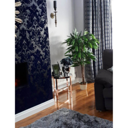 Leaf Artificial Mango Tree in Gold Metal Planter 120cm - Size: 120 x 70 x 70cm - Green - Wilko - thumbnail 3