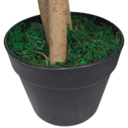 Leaf Artificial Mango Tree in Gold Metal Planter 120cm - Size: 120 x 70 x 70cm - Green - Wilko - thumbnail 4