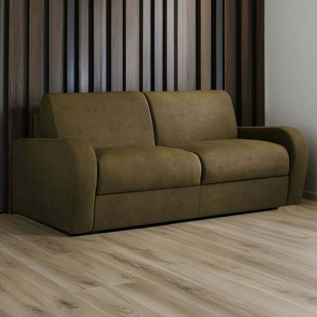 Jay-Be Deco 3 Seater Brushed Twill Hunter Sofa Bed with e-Sprung Mattress - Green - Wilko - image 1