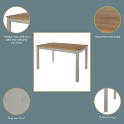 Core Products Corona Linea 4 Seater Rectangular Dining Table Grey - Wilko - thumbnail 6