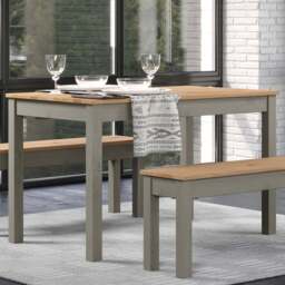 Core Products Corona Linea 4 Seater Rectangular Dining Table Grey - Wilko