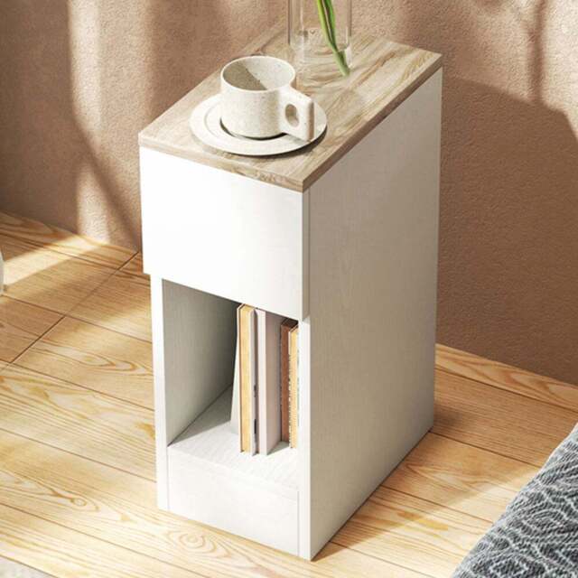 Portland Single Shelf White Bedside Table Set of 2 - Wilko - image 1