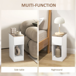 Portland Single Shelf White Bedside Table Set of 2 - Wilko - thumbnail 7