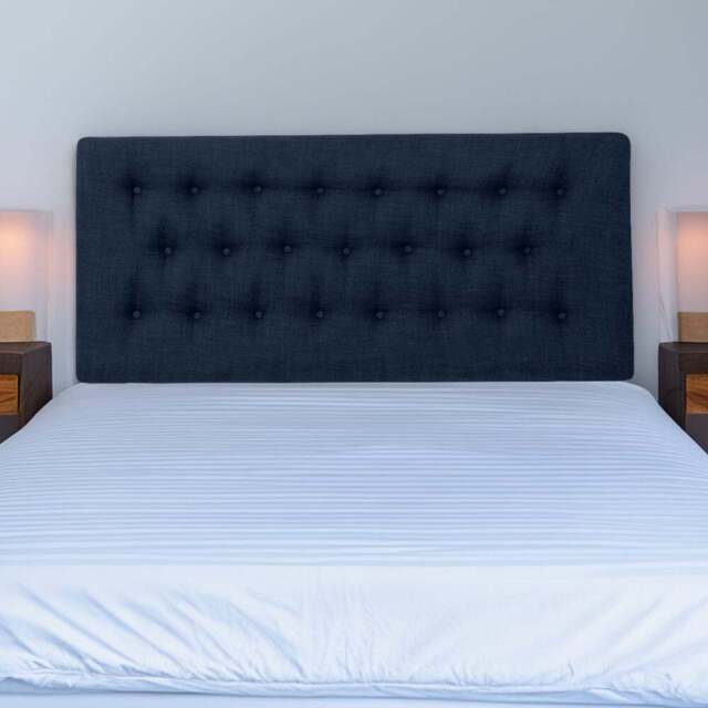 Bedmaster Lona Double Midnight Linen Buttoned Headboard - Blue - Wilko - image 1
