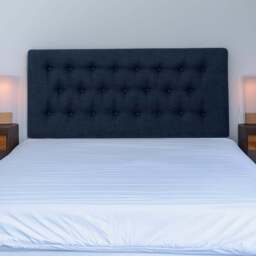 Bedmaster Lona Double Midnight Linen Buttoned Headboard - Blue - Wilko