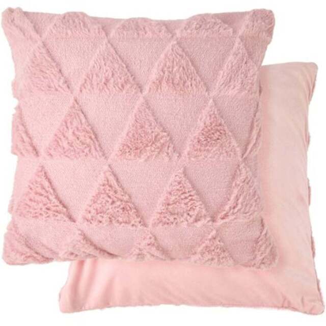 Serene Newton Triangle Blush Pink Soft Touch Cushion Cover - Size: 43 x 43cm - Wilko - image 1