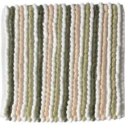Allure Bath Fashions Green Striped Chunky Bobble Square Bath Mat - Size: 50 x 50cm - Wilko