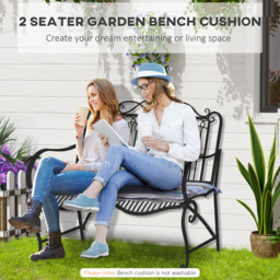 Outsunny 2-3 Seater Blue Stripes Bench Seat Pad 120 x 50cm 2 Pack - Size: 2 Piece - Wilko - thumbnail 5