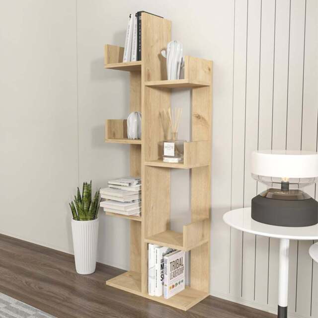 Decorotika Lui 8 Shelf Oak Tall Tree Style Bookshelf - Size: 137 x 50 x 22cm - Yellow - Wilko - image 1