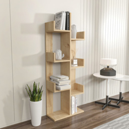 Decorotika Lui 8 Shelf Oak Tall Tree Style Bookshelf - Size: 137 x 50 x 22cm - Yellow - Wilko - thumbnail 4