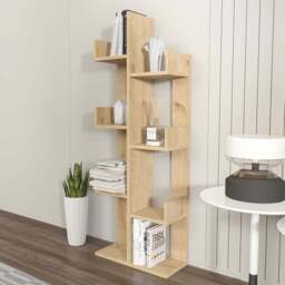 Decorotika Lui 8 Shelf Oak Tall Tree Style Bookshelf - Size: 137 x 50 x 22cm - Yellow - Wilko