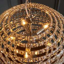 Merano Aversa Crystal Glass Clear and Bright Nickel Pendant Ceiling Light - Size: 49 x 49 x 182cm - Wilko - thumbnail 5