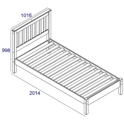 Core Products Corona Single Grey Slatted Low End Bed Frame - Wilko - thumbnail 4