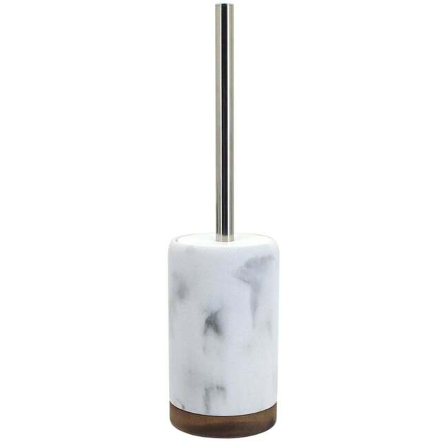 Acacia Toilet Brush Holder - White - Wilko - image 1