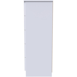 Crowndale Milan 5 Drawer White Gloss and White Chest of Drawers Ready Assembled - White Gloss & White - Wilko - thumbnail 4