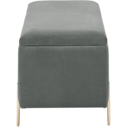 GFW Mystica Grey Velvet Ottoman Storage Bench - Size: 37 x 98 x 43cm - Wilko - thumbnail 4