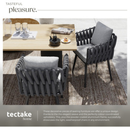 tectake Set of 2 Anthracite Lugano Chair - Size: 73 x 61 x 60cm - Grey - Wilko - thumbnail 5