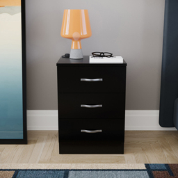 Vida Designs Riano Black 3 Piece Narrow Bedroom Furniture Set - Wilko - thumbnail 6