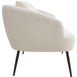 Living and Home White Teddy Fabric Loveseat with Cushions - Size: 2 Seater - Wilko - thumbnail 4
