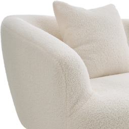 Living and Home White Teddy Fabric Loveseat with Cushions - Size: 2 Seater - Wilko - thumbnail 5