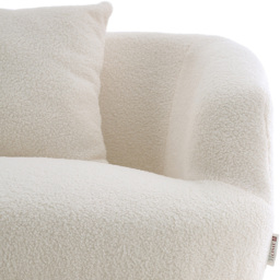 Living and Home White Teddy Fabric Loveseat with Cushions - Size: 2 Seater - Wilko - thumbnail 7