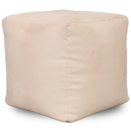 Kaikoo Cream Faux Leather Cube Pouffe - Wilko - thumbnail 3