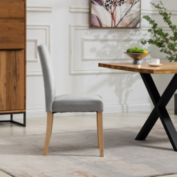 Artemis Home Maiolo Set of 2 Silver Velvet Dining Chair - Blue - Wilko - thumbnail 5