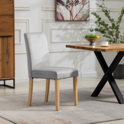 Artemis Home Maiolo Set of 2 Silver Velvet Dining Chair - Blue - Wilko - thumbnail 4