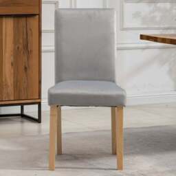 Artemis Home Maiolo Set of 2 Silver Velvet Dining Chair - Blue - Wilko