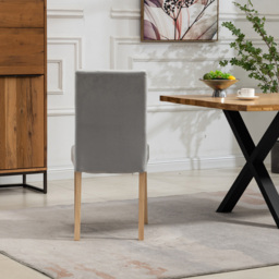 Artemis Home Maiolo Set of 2 Silver Velvet Dining Chair - Blue - Wilko - thumbnail 7