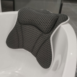Memory Foam Bath Pillow - Black - Wilko - thumbnail 3