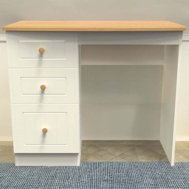 Crowndale Warwick 3 Drawer Cream Ash and Oak Vanity Unit - Size: 41.5 x 93 x 79.5cm - Wilko - image 1
