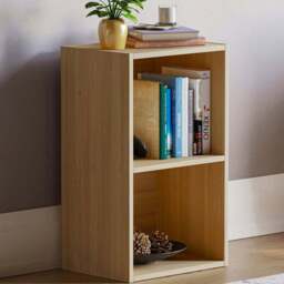 VIDA DESIGNS Oxford 2 Shelf Oak Cube Bookcase - Brown - Wilko - thumbnail 1