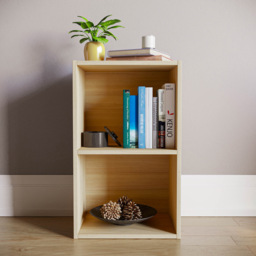 VIDA DESIGNS Oxford 2 Shelf Oak Cube Bookcase - Brown - Wilko - thumbnail 4