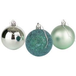 Shatchi 5cm Turquoise Shatterproof Christmas Baubles 12 Pack - Blue - Wilko - thumbnail 3