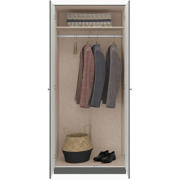 Seconique Denver 2 Door Wardrobe Grey Gloss Bedroom Furniture Set - Size: 175 x 75 x 48cm - Wilko - thumbnail 7